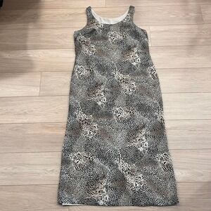 Leopard Print Sleeveless Maxi Dress Women 16 Minimalist Mob Wife Old Money